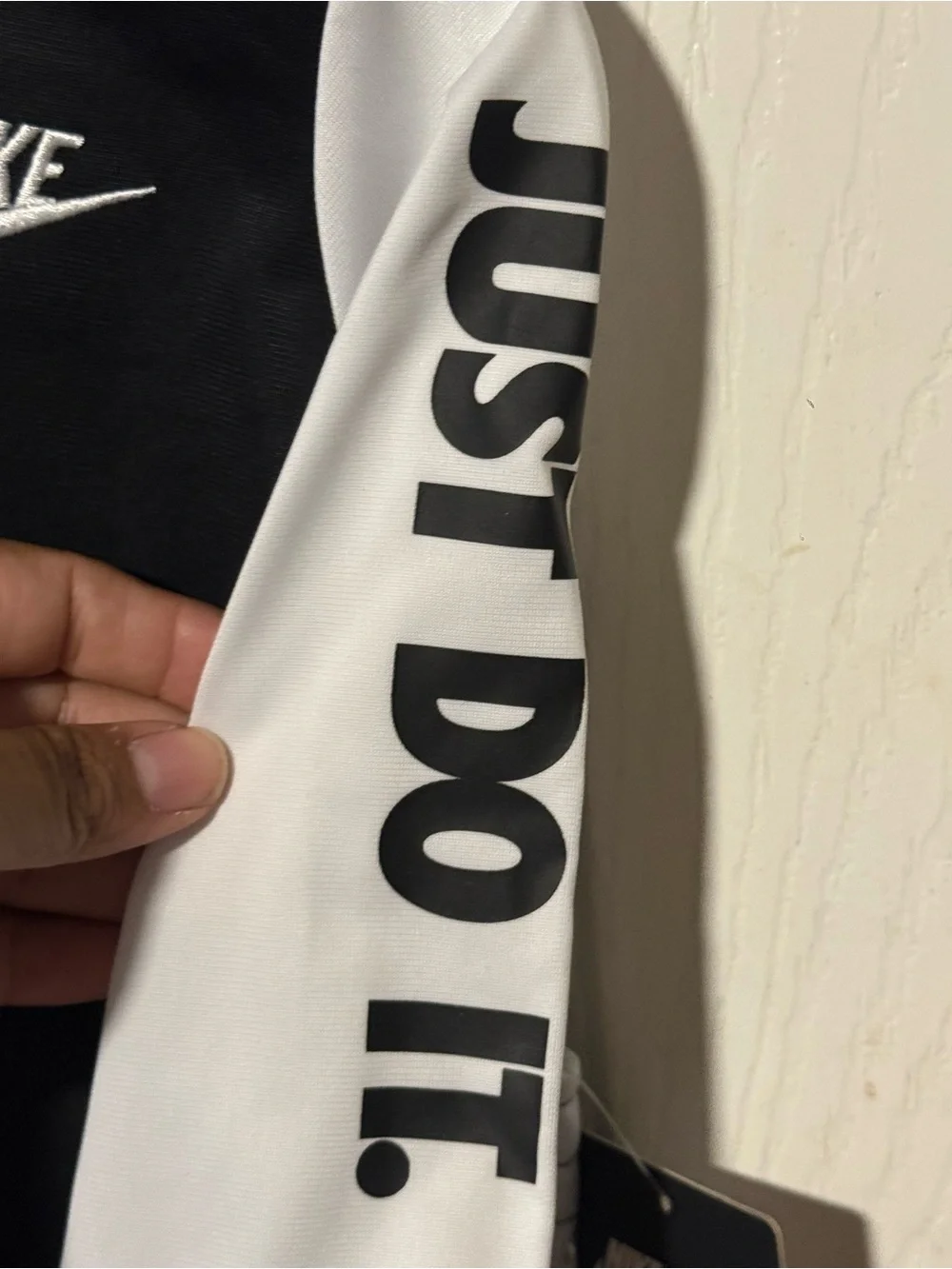 Nike Black and White 'Just Do It' Sleeve Track Jacket - Picture 2 of 5